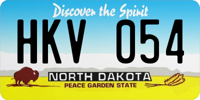 ND license plate HKV054