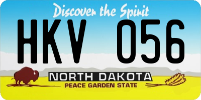 ND license plate HKV056