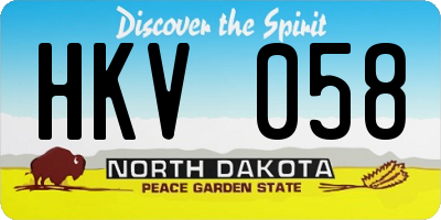 ND license plate HKV058