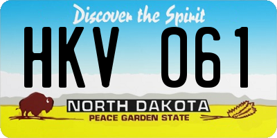 ND license plate HKV061