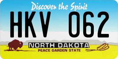 ND license plate HKV062