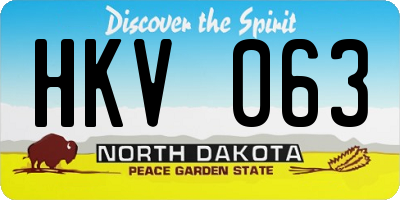 ND license plate HKV063