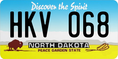 ND license plate HKV068