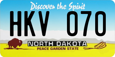 ND license plate HKV070