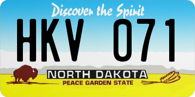 ND license plate HKV071