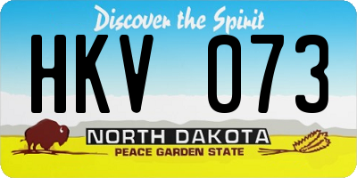 ND license plate HKV073