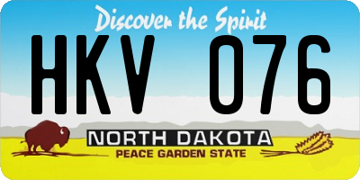ND license plate HKV076