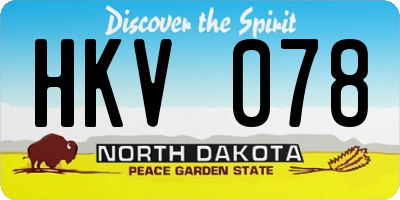 ND license plate HKV078