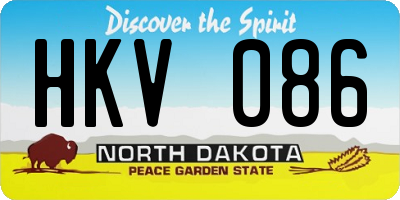 ND license plate HKV086