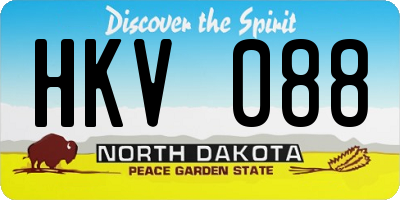 ND license plate HKV088