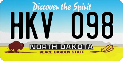 ND license plate HKV098