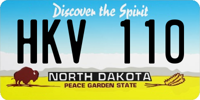 ND license plate HKV110