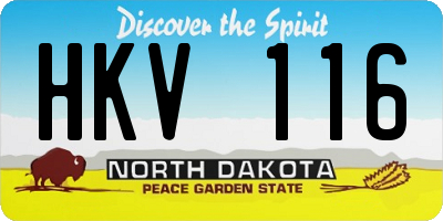 ND license plate HKV116