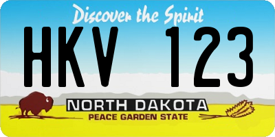 ND license plate HKV123