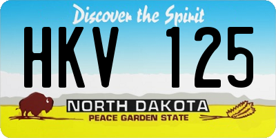 ND license plate HKV125
