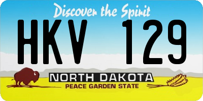 ND license plate HKV129
