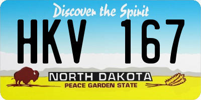 ND license plate HKV167