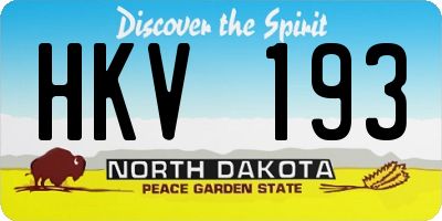 ND license plate HKV193