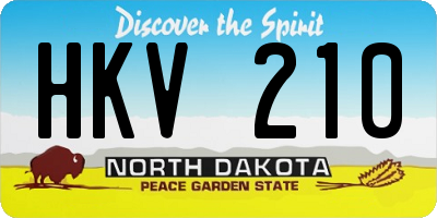ND license plate HKV210