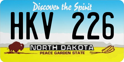 ND license plate HKV226