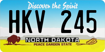 ND license plate HKV245