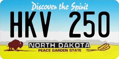 ND license plate HKV250
