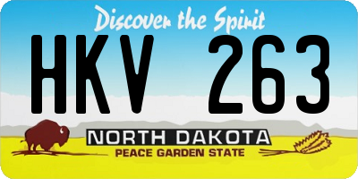 ND license plate HKV263