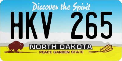 ND license plate HKV265