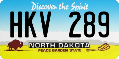 ND license plate HKV289