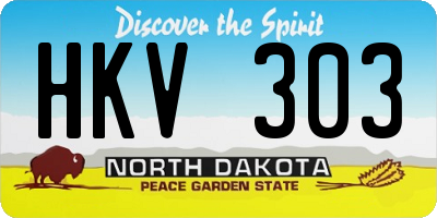 ND license plate HKV303