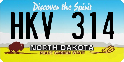 ND license plate HKV314