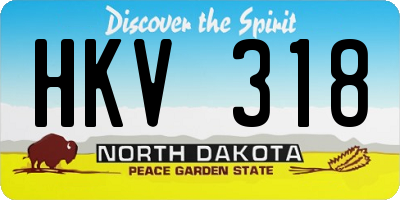 ND license plate HKV318