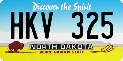 ND license plate HKV325