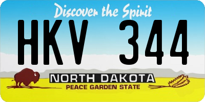 ND license plate HKV344