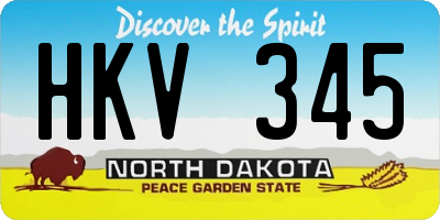 ND license plate HKV345