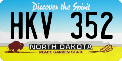 ND license plate HKV352