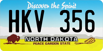 ND license plate HKV356