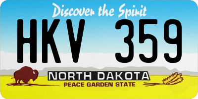 ND license plate HKV359