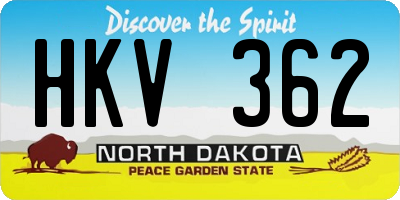 ND license plate HKV362