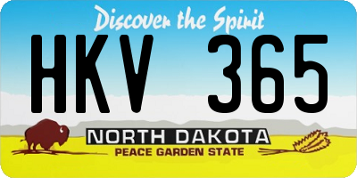 ND license plate HKV365