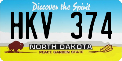 ND license plate HKV374