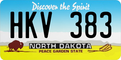 ND license plate HKV383