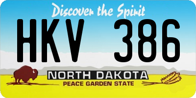 ND license plate HKV386