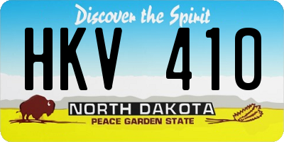 ND license plate HKV410