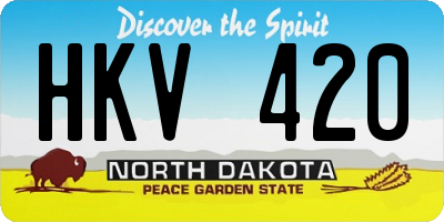 ND license plate HKV420