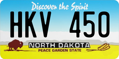 ND license plate HKV450