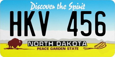 ND license plate HKV456