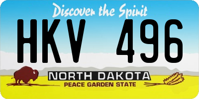 ND license plate HKV496