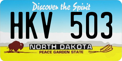 ND license plate HKV503