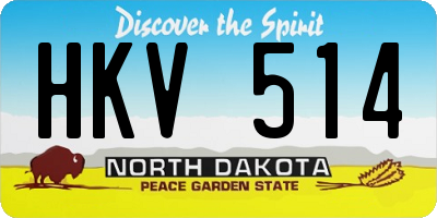 ND license plate HKV514